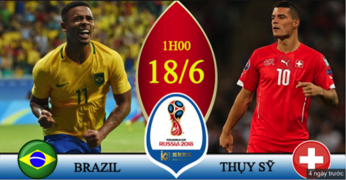 Soi kèo Brazil – Thụy Sỹ, 01h00 ngày 18/6